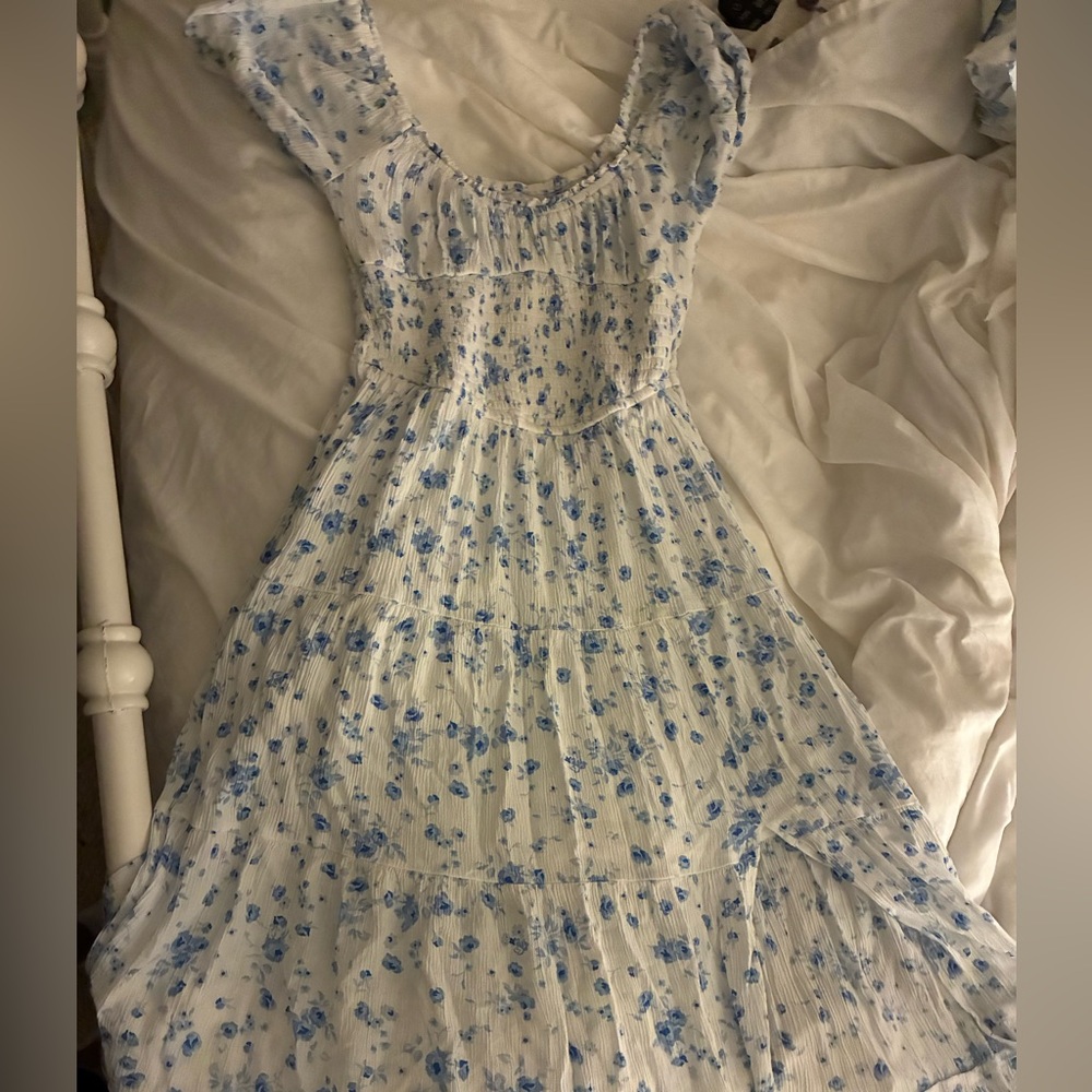 Aeropostale Blue Floral Midi Dress
